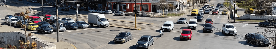 Busy arterial intersection in Sofia